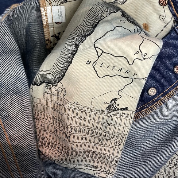 Taylor Stitch Straight Leg button fly dark wash jeans USA Size 32 Savage Denim - Picture 8 of 12